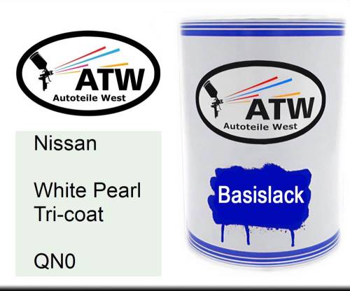 Nissan, White Pearl Tricoat, QN0: 500ml Lackdose, von ATW Autoteile West.